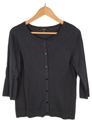 MORE & MORE Damen Strickjacke Cardigan Schwarz Gr. 36 3/4-Arm Basic
