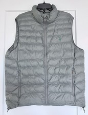 Polo Ralph Lauren Men's Grey Puffer Vest Jacket Size L, Nylon
