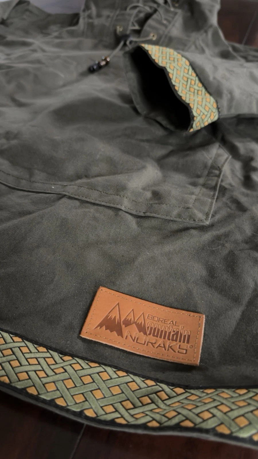 Boreal Mountain Anoraks Men’s Green Hooded Lace-Up Cotton Canvas Anorak M image 2