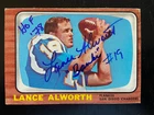 Lance Alworth Autographed 1966 Topps AFL Football Card #119 Chargers HOF