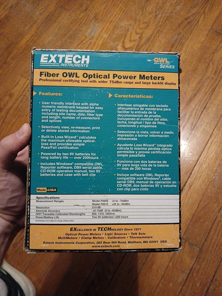 Extech Instruments FO600 Fiber Optical Power Meter in Case with USA Please Read. - Image 3 of 4