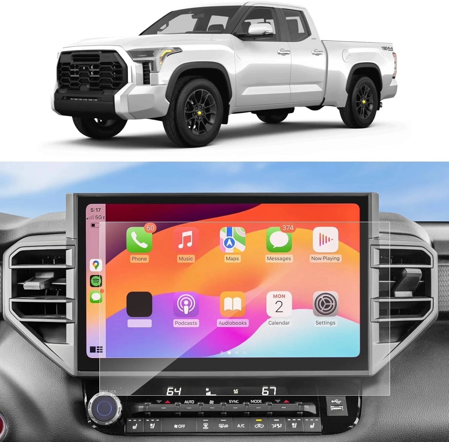 SKTU 2023 2024 2025 2026 Tundra Accessories Screen Protector for 2022-2026 Toyot