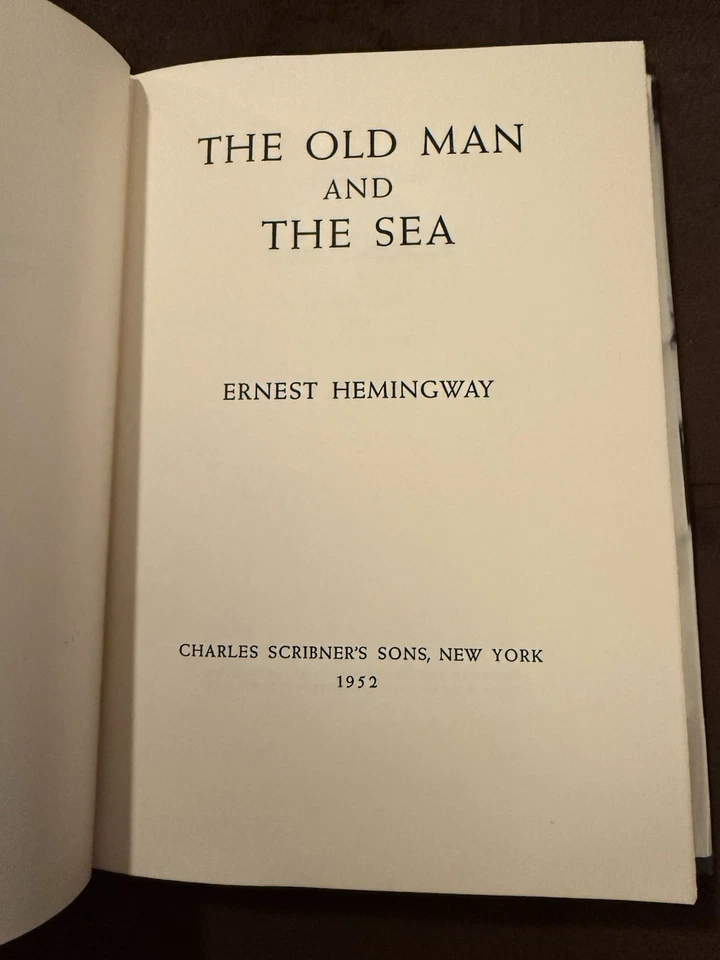 The Old Man and the Sea Hemingway 1952 Book of the Month Club Dust Cover Insert - Image 4 of 4