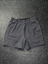 Lululemon Bowline Shorts Men SMALL Black 5" Elastic Waist Cotton VersaTwill