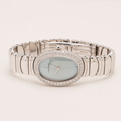 Cartier Watch Baignoire 1955 Factory Diamond Bezel C Motif Dial