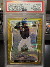 2020 Leaf Metal Draft Everson Pereira Auto-GOLD Wave 1/1 XRC PSA 8