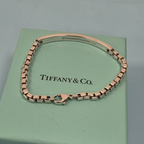 Tiffany & Co. Identity ID Venetian Link Sterling Silver Bracelet Size 8" - Picture 5 of 9