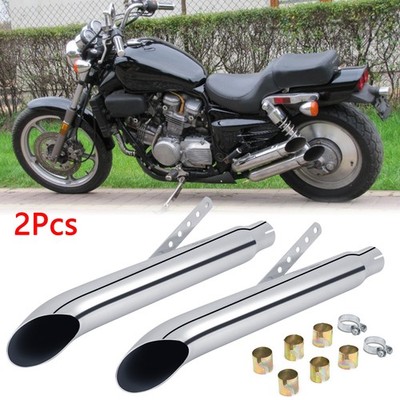 2x 20'' Motorrad Auspuff Endtopf Turn-Out  für Honda Magna VF700C VF750C VF500C