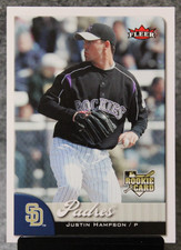 2007 Fleer Justin Hampson Rookie Card #45 Padres Rockies. rookie card picture