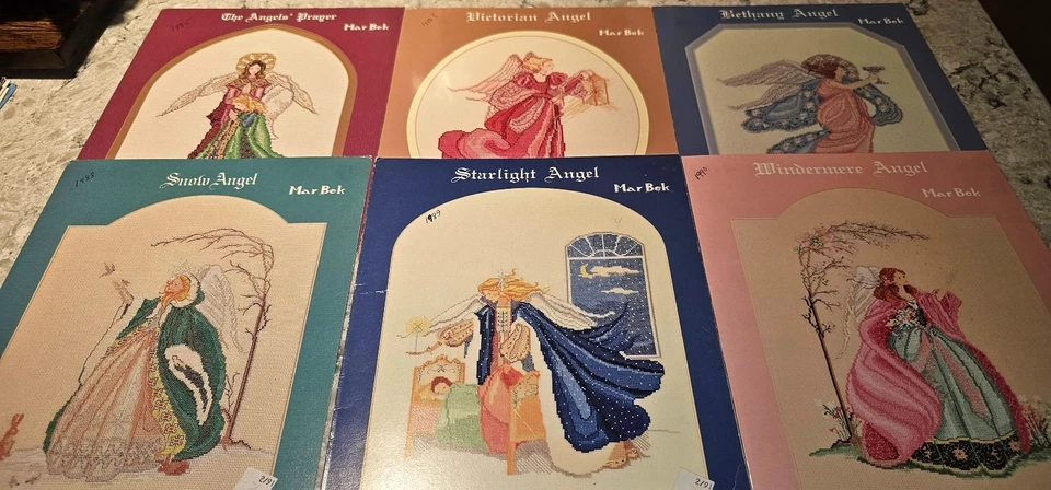 Gráficos de punto de cruz Mar Bek ANGELS *15* Serendipity Designs Rebecca Waldrop usados en excelente estado Foto 3 de 4