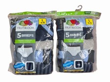 2 Fruit of the Loom Boys Briefs 5 Packs Size L 14-16 Eversoft Cotton NWT