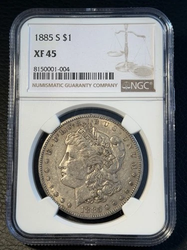 1885 S Morgan Silver Dollar NGC  XF-45