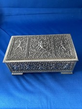Vintage Japanese Ornate Metal Trinket Box