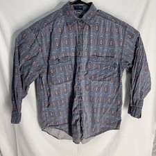 Vintage 90s Guess American Tradition Abstract Button Down Shirt Mens M Paisley