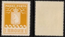 GREENLAND 1930 PAKKE PORTO PARCEL POST  1 KR  Perf 11 ½  MI 11A (**)