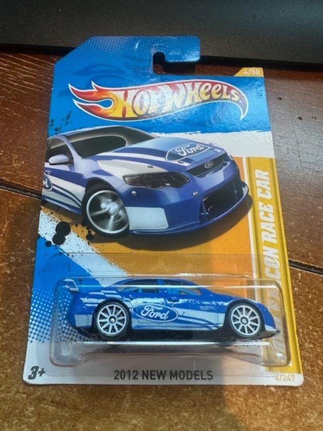 2012 Hot Wheels New Models Ford Falcon Race Car #4 Blue