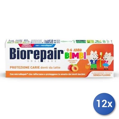 12X Bundle Biorepair Zahnpasta Ml 50 Junior Kids 0-6 Pfirsich