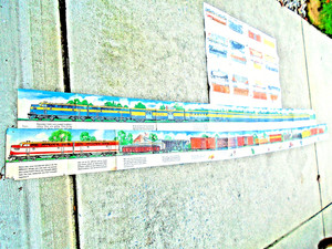 (3) 1950 Assoc of American Railroads Train Display Poster 6 Feet Long - 2 Sided