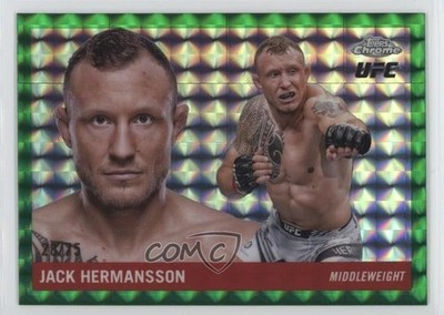 2025 Chrome UFC 1955 Topps Green Geometric Refractor 28/75 Jack Hermansson 0zz3