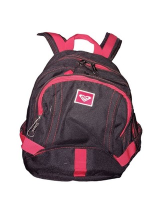 Vintage ROXY QUICKSILVER Red/Black Multi-Pocket Small Backpack