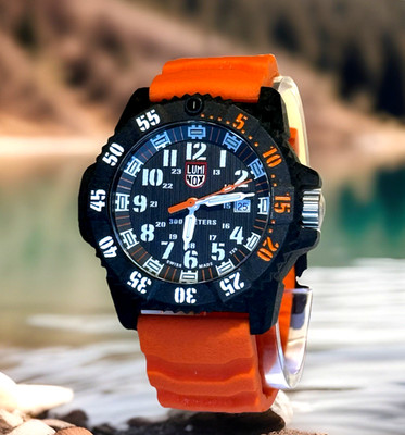 LUMINOX XS.3801.C Master Carbon SEAL 46 mm, Military Dive Watch, Orange strap