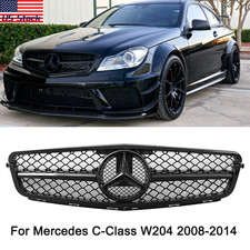 Front Upper Grille Grill Wstar For Mercedes Benz W204 C250 C300 C350 2008-2014