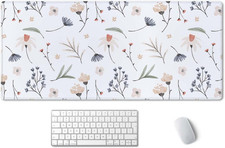 Extra Large Flowers Desk Mat, Cute XXL Gaming Mouse Pad 35.5" X 15.7"