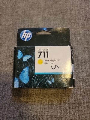 HP 711 Yellow Ink CZ132A 29ml Genuine OEM DesignJet T120 T520 New 2019