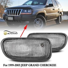 Pair Fog Lights For 1999-2003 Jeep Grand Cherokee Clear Lens Front Bumper Lamps