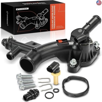 A-Premium Engine Coolant Thermostat Housing Water Outlet w/Sensor Compatible