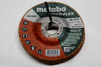 Metabo 655833000 - Fiber Disc, Speed-Flex, 4-1/2'', 36 Grit, 7/8'' Arbor TYPE 29