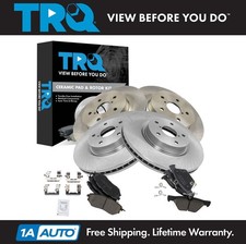 TRQ Front & Rear Brake Pad & Rotor Kit Cerami...