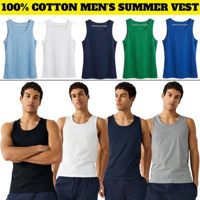 12er-Pack 6 & 3 HERREN UNTERHEMDEN 100 % BAUMWOLLE TANK SOMMER TRAINING FITNESS TOPS UNI S-5XL Paket