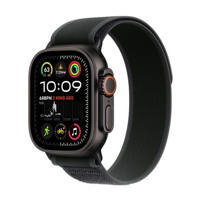Apple Watch Ultra 2 49mm GPS Cell Titanium Case w Trail Loop Black M/L MX4V3LW/A