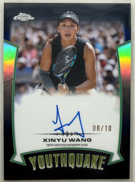 2026 Topps Chrome Xinyu Wang Youth Quake On Card Auto Black Lucky Number 08/10