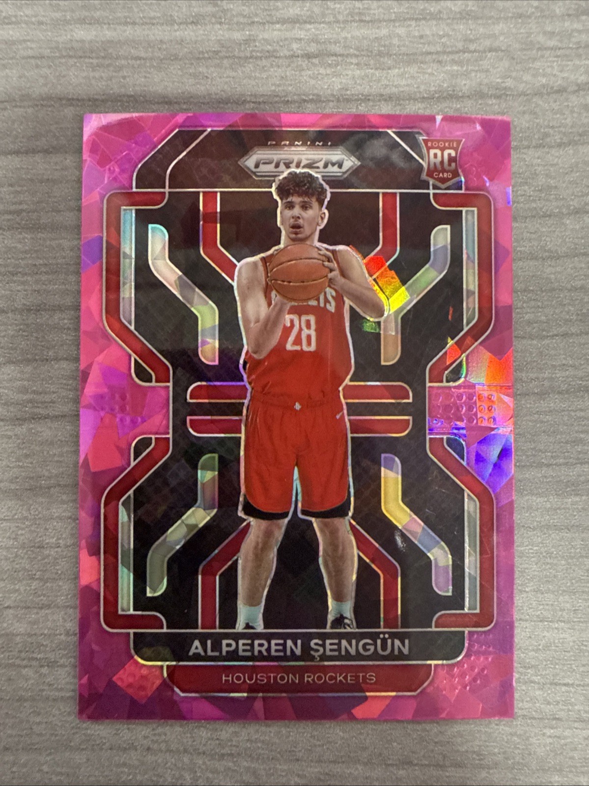 2021-22 Panini Prizm Alperen Sengun Pink Cracked Ice Prizm Rookie RC #318
