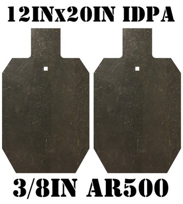 12x20 IDPA AR500 Gong Shooting Target - 3/8in Rifle Target - 2pc. Steel Target