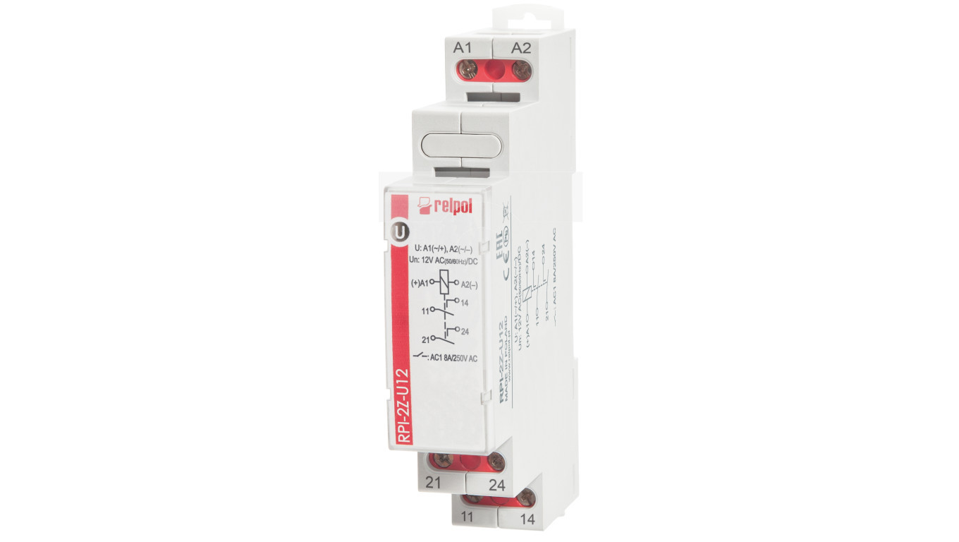 Electromagnetic relay 2Z 8A 12VAC / DC AgSnO2 RPI-2Z-U12 863372