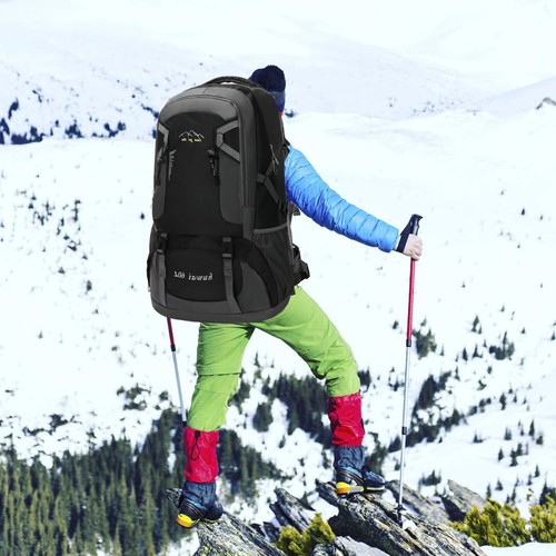 Rucksack Wasserdicht Herren Damen Outdoor Trekking Wanderrucksack 60L - Bild 10 von 14