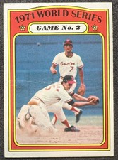 1972 TOPPS 1971 WORLD SERIES GAME 2 #224 WRINKLE RED INITIALS ON BACK