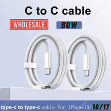 Lot 60W Type-C USB-C Cable PD Fast Charger Cords For Samsung/iPhone 15 16e 17 18