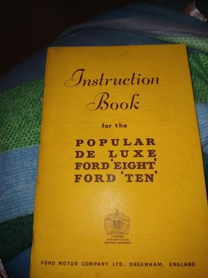 instruction book ford popular de luxe 8 and 10
