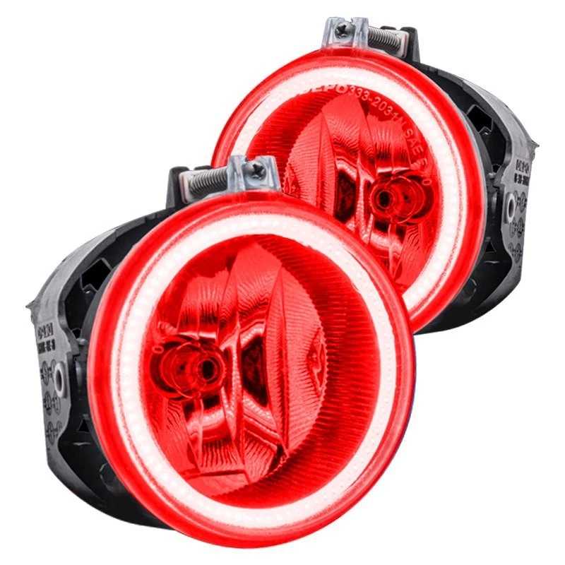 LED Fog Lights Halo Ring Lights Red For 2005-2014 Dodge Charger Foto 3 de 4