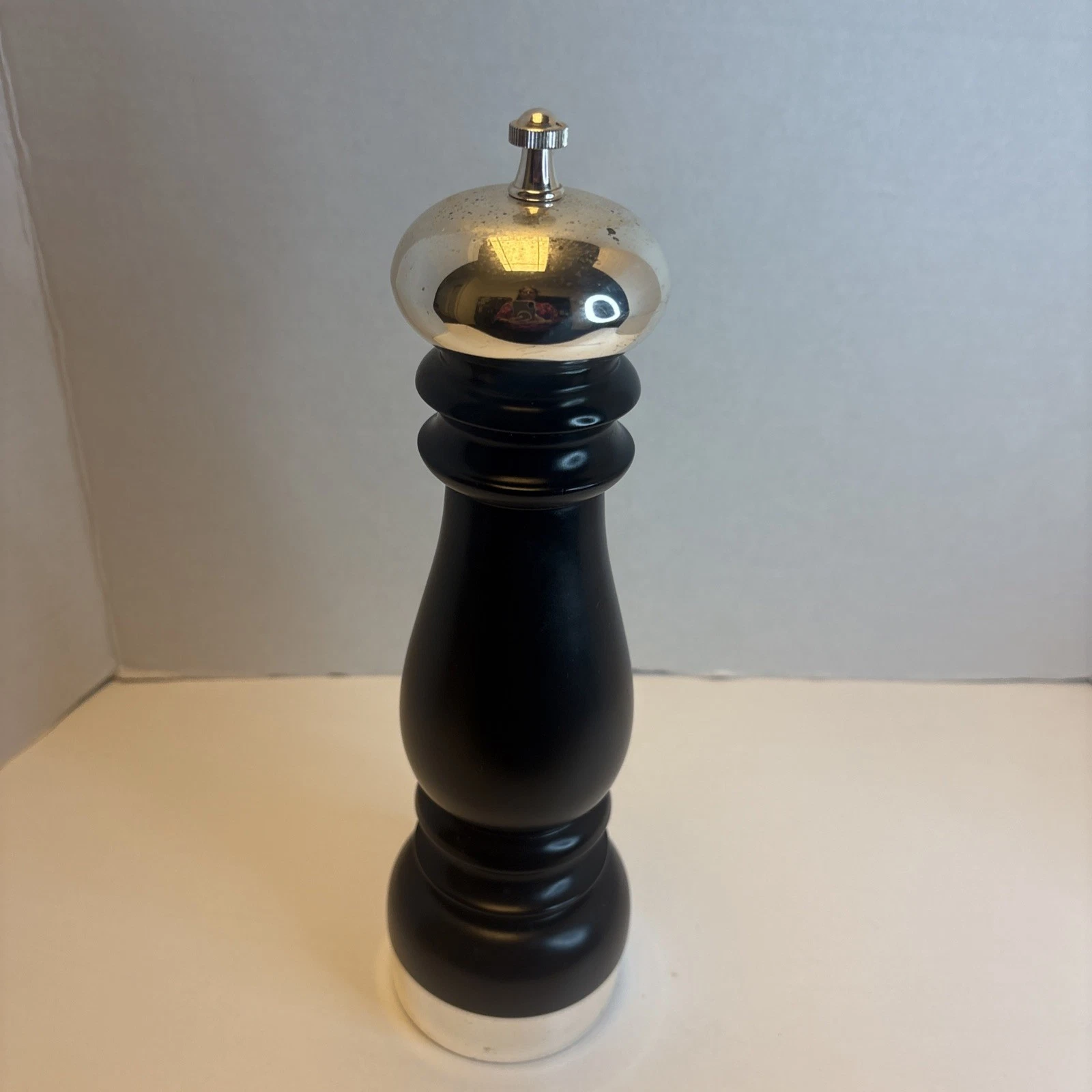 Chiarugi 1952 Italy 11” ELITE Ebonized Wood & Silver Plated Pepper Mill Grinder