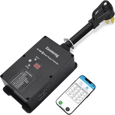 Bluetooth 50 Amp RV Surge Protector with Auto Shutoff & Replaceable Module