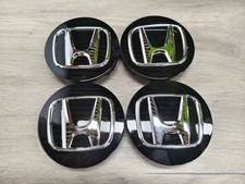 Black Fit For Honda 2006-2021 Civic Set Of 4pcs Wheel Center Caps 69mm Emblem