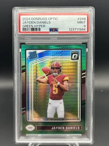 2024 Panini Optic Jayden Daniels Rated Rookie Green Hyper - PSA 9 - #248 RC