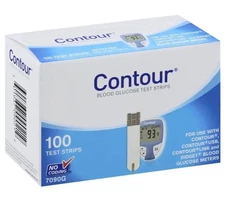 Contour Blue Blood Glucose Test Strips 100 EXP 01/2027