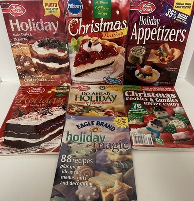 7 Christmas Holiday Cookbooks Desserts Appetizers Entrees Menus Recipes Asst LOT