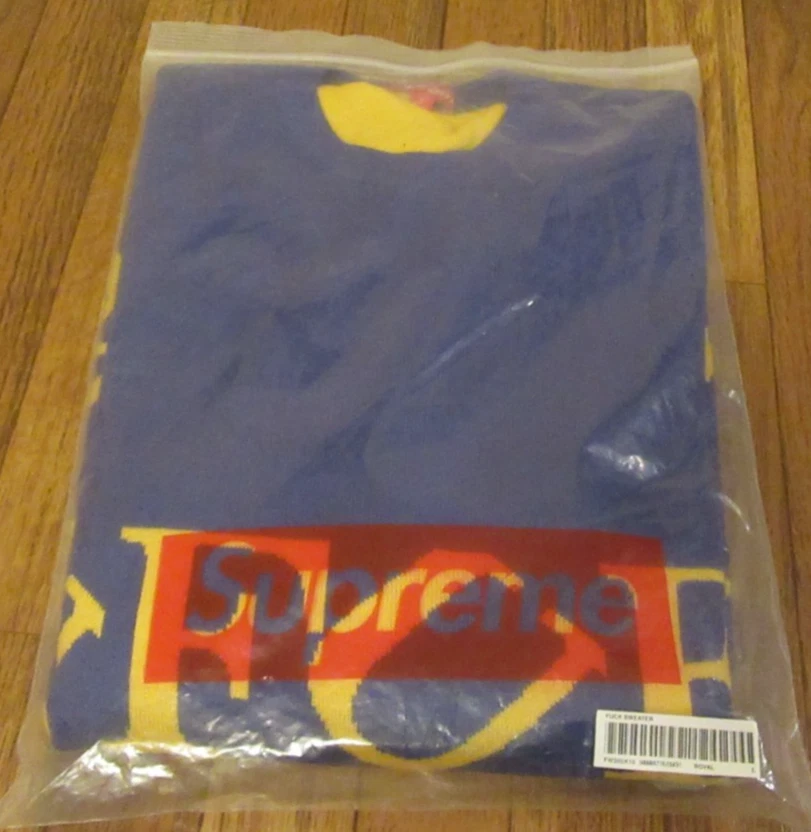 Suéter Supreme tamanho grande azul royal FW20 Supreme Nova York 2020 novo em folha - Imagem 2 de 4